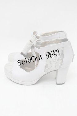 画像2: axes femme / レースｘリボンヒールブーツ M グレー S-25-11-18-002-AX-SK-HR-ZS