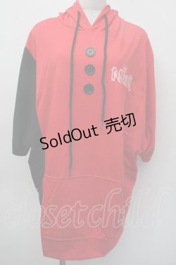 画像1: NieR Clothing / 刺繍バイカラープルオーバー  黒ｘ赤 S-25-11-18-025-PU-TO-HR-ZS