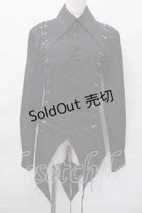 BPN FOR MEN / レースアップブラウス  黒 S-25-11-18-028-GO-BL-HR-ZS