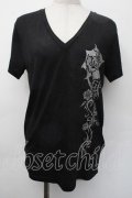Sixh / バラプリントTシャツ  黒 S-25-11-18-030-HN-TS-HR-ZS
