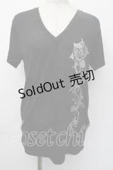 Sixh / バラプリントTシャツ  黒 S-25-11-18-030-HN-TS-HR-ZS