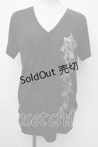 Sixh / バラプリントTシャツ  黒 S-25-11-18-030-HN-TS-HR-ZS