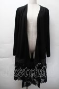 axes femme / 裾レースＵＶカットカーデ  黒 S-25-11-18-032-AX-TO-AS-ZS