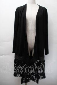 axes femme / 裾レースＵＶカットカーデ  黒 S-25-11-18-032-AX-TO-AS-ZS