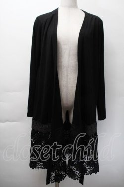 画像1: axes femme / 裾レースＵＶカットカーデ  黒 S-25-11-18-032-AX-TO-AS-ZS