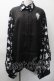 画像1: NieR Clothing / 着物風袖ブロッキングシャツ【折鶴】  黒ｘ白 S-25-11-18-038-PU-BL-HR-ZS (1)