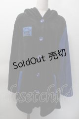 NieR Clothing / バイカラーファーカーディガン  黒ｘ青 S-25-11-18-039-PU-TO-HR-ZS