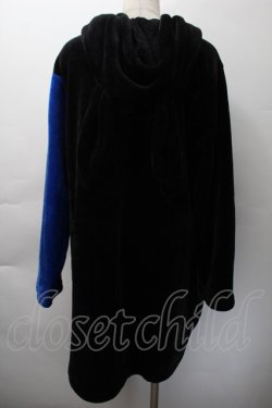 画像2: NieR Clothing / バイカラーファーカーディガン  黒ｘ青 S-25-11-18-039-PU-TO-HR-ZS