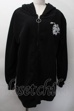 画像1: NieR Clothing / NieRちゃん起毛ZIPパーカー  黒 S-25-11-18-040-PU-TO-HR-ZS