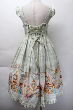 画像2: metamorphose / エッグアートハイウエストジャンパースカート  グラスグリーン S-25-11-18-041-ME-OP-HR-ZS