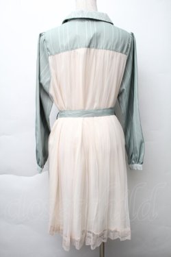 画像2: axes femme / バックシャンストライプチュニ  ミントｘアイボリー S-25-11-20-044-AX-OP-HR-ZS