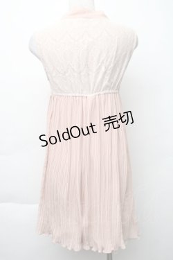 画像2: axes femme / プリーツシフォンノースリーブトップス  ピンク S-25-11-20-045-AX-BL-HR-ZS