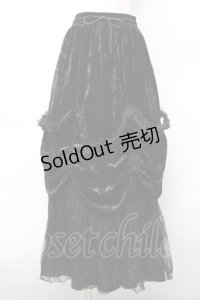 DARK IN LOVE / ベロアロングスカート  黒 S-25-11-20-050-PU-SK-AS-ZS