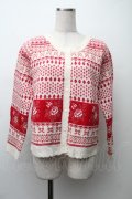 PINK HOUSE / ロージーローズカーディガン  白ｘ赤 S-25-11-20-007-LO-TO-AS-ZS