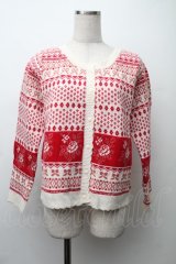 PINK HOUSE / ロージーローズカーディガン  白ｘ赤 S-25-11-20-007-LO-TO-AS-ZS