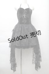 DARK IN LOVE / ベロア＆チュール切替ワンピース  黒 S-25-11-20-052-PU-OP-AS-ZS