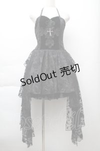 DARK IN LOVE / ベロア＆チュール切替ワンピース  黒 S-25-11-20-052-PU-OP-AS-ZS