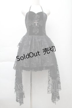 画像1: DARK IN LOVE / ベロア＆チュール切替ワンピース  黒 S-25-11-20-052-PU-OP-AS-ZS