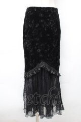 DARK IN LOVE / ベロアロングスカート  黒 S-25-11-20-053-PU-SK-AS-ZS