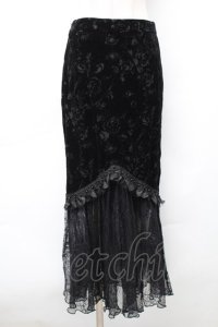 DARK IN LOVE / ベロアロングスカート  黒 S-25-11-20-053-PU-SK-AS-ZS