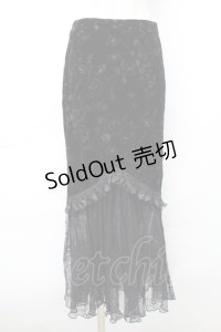 DARK IN LOVE / ベロアロングスカート  黒 S-25-11-20-053-PU-SK-AS-ZS