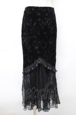 画像1: DARK IN LOVE / ベロアロングスカート  黒 S-25-11-20-053-PU-SK-AS-ZS