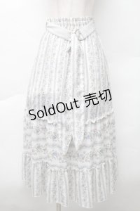 axes femme / ストライプフラワー柄スカート  オフ S-25-11-20-056-AX-SK-HR-ZS