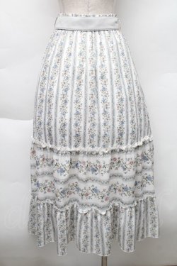 画像2: axes femme / ストライプフラワー柄スカート  オフ S-25-11-20-056-AX-SK-HR-ZS