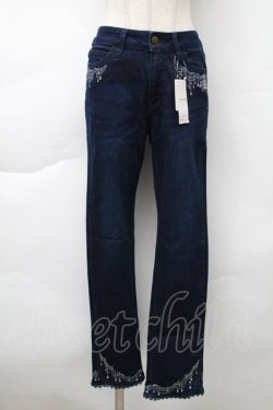 画像1: axes femme / シャンデリア刺繍デニムパンツ  インディゴ S-25-11-20-059-AX-PA-HR-ZS
