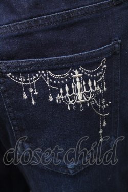 画像3: axes femme / シャンデリア刺繍デニムパンツ  インディゴ S-25-11-20-059-AX-PA-HR-ZS