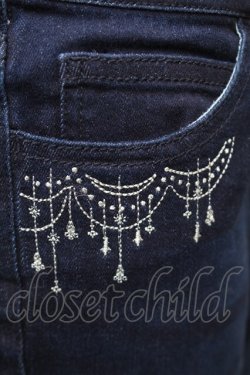 画像4: axes femme / シャンデリア刺繍デニムパンツ  インディゴ S-25-11-20-059-AX-PA-HR-ZS
