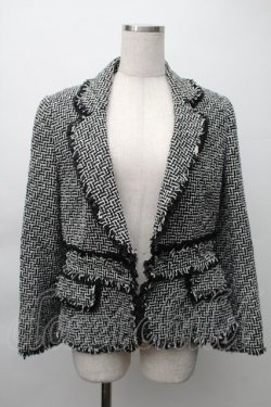 画像1: PINK HOUSE / ツイードジャケット  黒ｘ白 S-25-11-20-009-LO-JA-AS-ZS