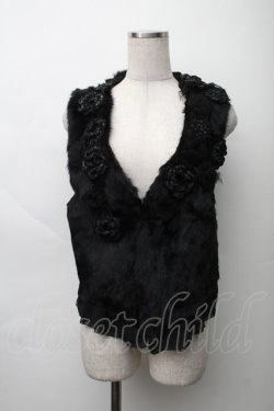 画像1: INGEBORG / ラビットファーベスト  黒 S-25-11-20-010-LO-TO-AS-ZS