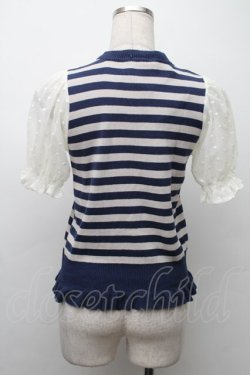 画像2: axes femme / レース襟半袖ブラウス  ブルー S-25-11-20-001-AX-BL-HR-ZS