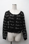 F i.n.t /  英字ニットカーディガン  黒 S-25-11-20-011-CA-TO-HR-ZS