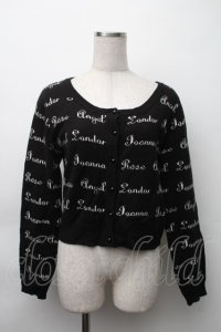 F i.n.t /  英字ニットカーディガン  黒 S-25-11-20-011-CA-TO-HR-ZS