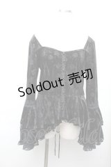 DARK IN LOVE / ベロア姫袖トップス  黒 S-25-11-20-015-PU-TO-AS-ZS