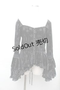 DARK IN LOVE / ベロア姫袖トップス  黒 S-25-11-20-015-PU-TO-AS-ZS