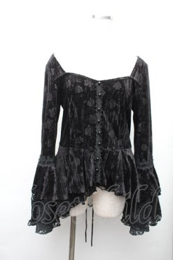 画像1: DARK IN LOVE / ベロア姫袖トップス  黒 S-25-11-20-015-PU-TO-AS-ZS