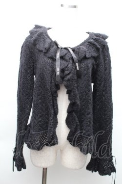 画像1: PINK HOUSE / モヘア混ニットカーディガン  黒 S-25-11-20-017-LO-TO-AS-ZS