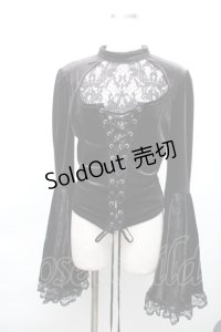 DARK IN LOVE / ベロア姫袖トップス  黒 S-25-11-20-018-PU-TO-AS-ZS