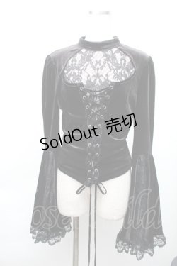 画像1: DARK IN LOVE / ベロア姫袖トップス  黒 S-25-11-20-018-PU-TO-AS-ZS