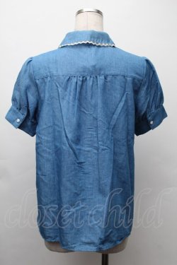 画像2: axes femme / ドットチュール切替トップス  紺ｘアイボリー S-25-11-20-002-AX-TO-HR-ZS