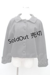 axes femme / 袖フリルピーコート  黒 S-25-11-20-021-AX-CO-HR-ZS