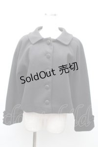 axes femme / 袖フリルピーコート  黒 S-25-11-20-021-AX-CO-HR-ZS