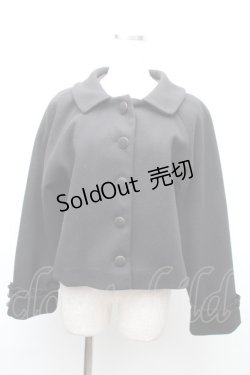 画像1: axes femme / 袖フリルピーコート  黒 S-25-11-20-021-AX-CO-HR-ZS