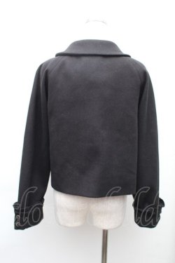 画像2: axes femme / 袖フリルピーコート  黒 S-25-11-20-021-AX-CO-HR-ZS