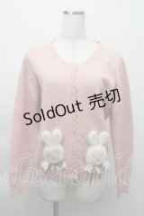 PINK HOUSE / クッキーラビッツモチーフニットカーディガン  ピンク S-25-11-20-024-LO-TO-AS-ZS