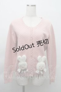 PINK HOUSE / クッキーラビッツモチーフニットカーディガン  ピンク S-25-11-20-024-LO-TO-AS-ZS