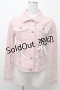 axes femme / スピンドルデニムジャケット  ピンク S-25-11-20-003-AX-JA-HR-ZS